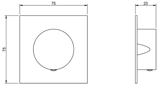 Rubinetterie Treemme Showers & Thermostatics Rubinetto D'Arresto 1/2” Quadro Monoforo Installazione Incasso Parete Materiale Ottone Finitura Cromata Parte Interna Esterna Incluse Forma Tonda