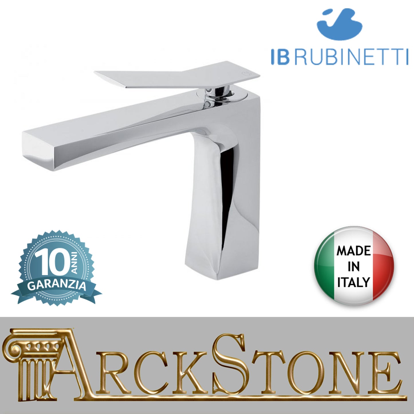 Miscelatore lavabo completo di piletta di scarico click-clack marca IB rubinetti modello Wave rubinetteria classica rubinetto ottone cromato fontana finitura cromo rivenditore autorizzato campania arredamento garanzia 10 anni qualità azienda made in italy