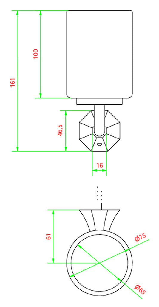 Porta spazzolino a muro Ø61Xh161 mm marca IB rubinetti modello Belmondo finitura ottone cromato rivenditore autorizzato parete accessori bagno arredamento campania garanzia 10 anni azienda certificata made in italy