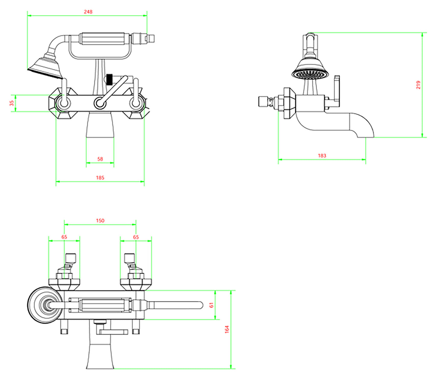 Miscelatore gruppo vasca esterno a parete completo di accessori doccia marca IB rubinetti modello Belmondo Elle rubinetteria rubinetto ottone cromato bagno casa Rivenditore Autorizzato Campania Arredamento Arredo Finitura Cromo Fontana azienda certificata