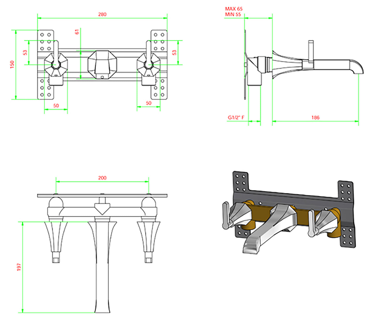 Miscelatore lavabo a parete marca IB rubinetti modello Belmondo Elle rubinetteria rubinetto ottone cromato bagno Rivenditore Autorizzato Campania Arredamento Arredo Finitura Cromo Fontana garanzia 10 anni italy