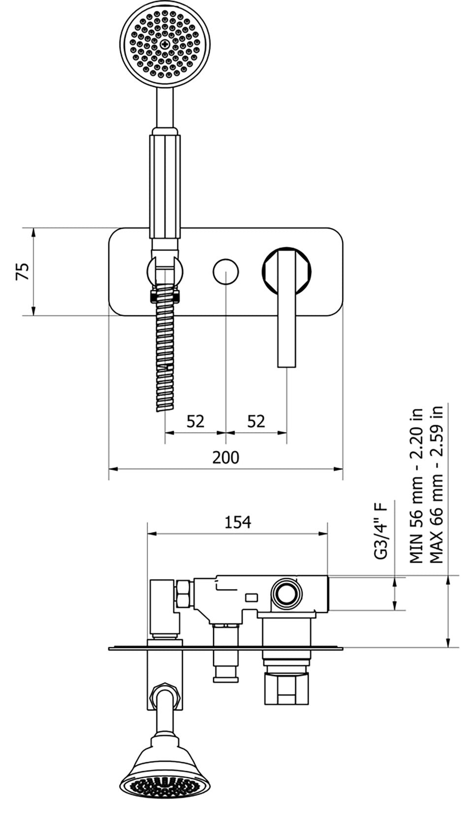 Miscelatore doccia incasso due vie con kit doccia integrato nella placca marca IB rubinetti modello Belmondo Elle rubinetteria rubinetto ottone cromato bagno casa Rivenditore Autorizzato Campania Arredamento Arredo Finitura Cromo Fontana azienda certifica