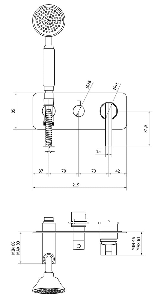 Miscelatore doccia incasso tre vie con kit doccia integrato nella placca marca IB rubinetti modello Belmondo Elle rubinetteria rubinetto ottone cromato bagno casa Rivenditore Autorizzato Campania Arredamento Arredo Finitura Cromo Fontana azienda certifica