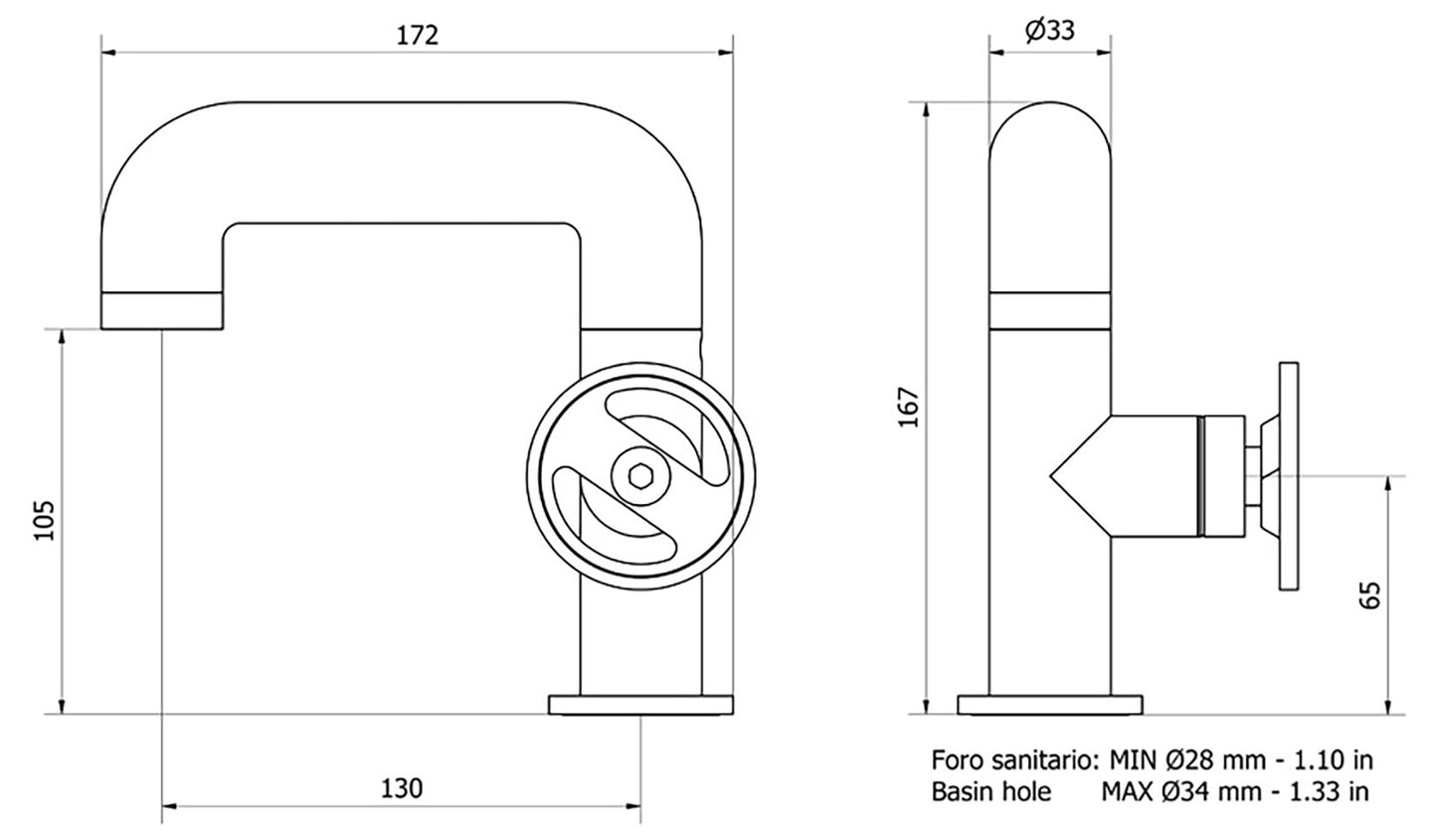 Miscelatore lavabo marca IB Rubinetti modello Bold Round finitura ottone cromato appoggio monoforo completo leva tonda piletta scarico click-clack rubinetto rubinetteria fontana mix rivenditore autorizzato campania napoli garanzia 10 anni made in italy