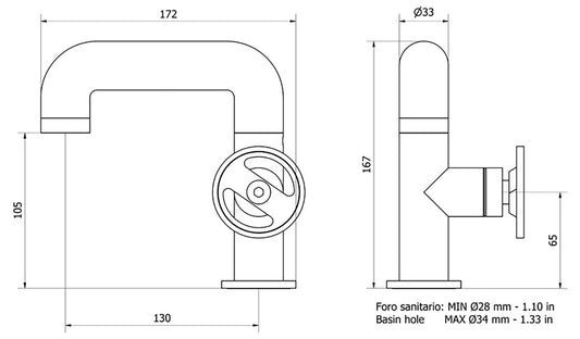 Miscelatore lavabo marca IB Rubinetti modello Bold Round finitura ottone cromato appoggio monoforo completo leva tonda piletta scarico click-clack rubinetto rubinetteria fontana mix rivenditore autorizzato campania napoli garanzia 10 anni made in italy