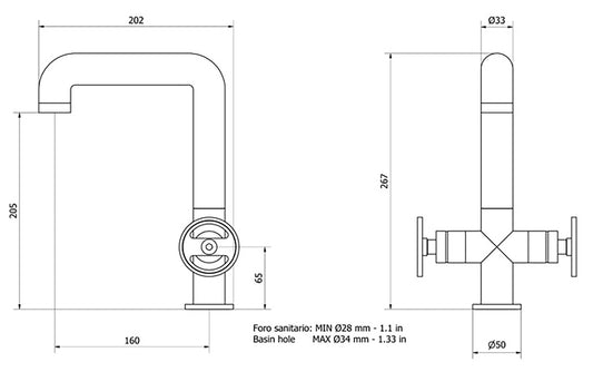 Miscelatore lavabo marca IB Rubinetti modello Bold Round finitura ottone cromato alto appoggio monoforo completo due leve tonde piletta scarico click-clack rubinetto rubinetteria fontana mix cromo rivenditore campania napoli garanzia 10 anni made in italy