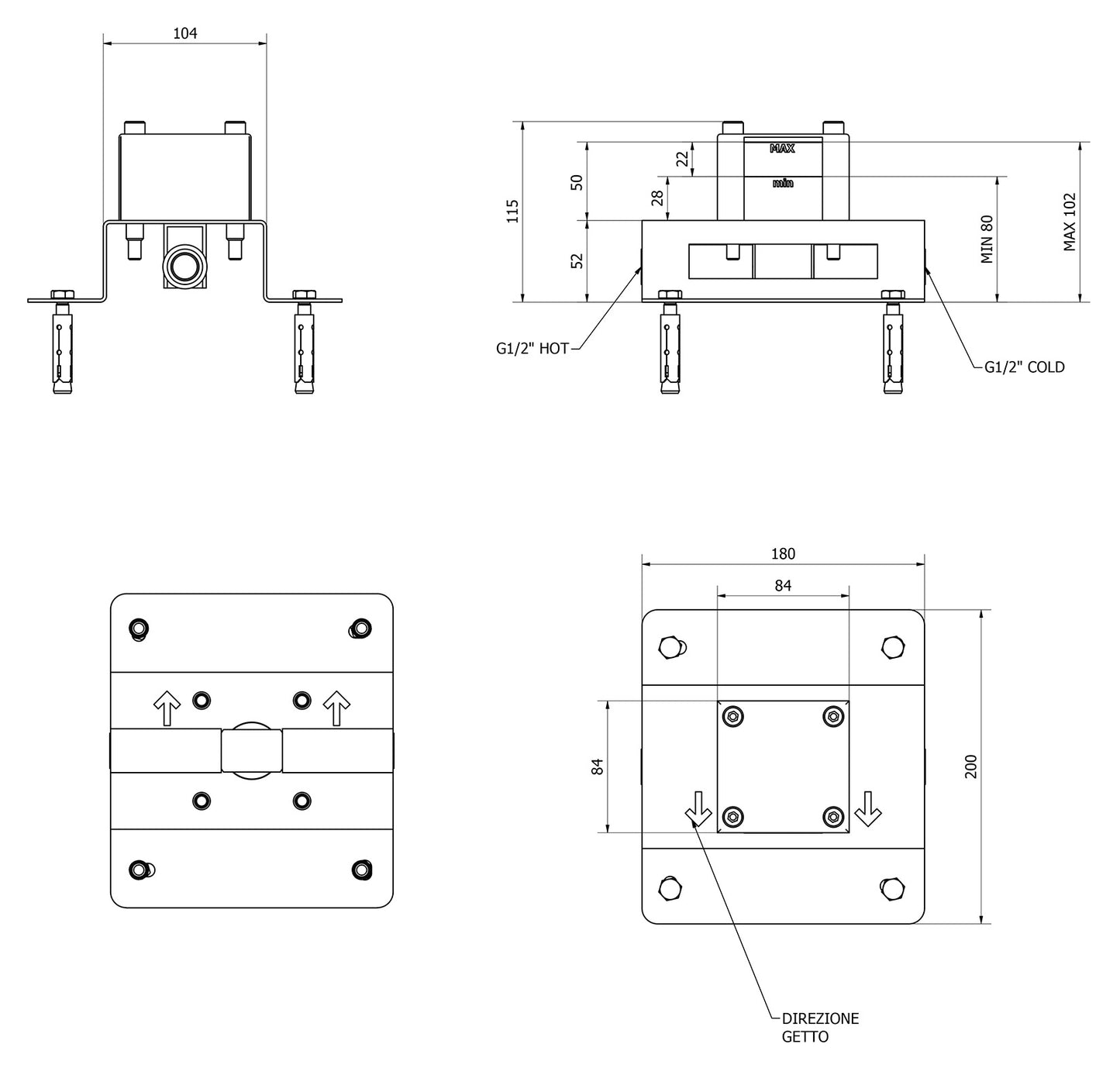 Miscelatore bordo vasca da terra completo di kit doccia marca IB rubinetti modello Batlò rubinetteria rubinetto ottone cromato bagno pavimento