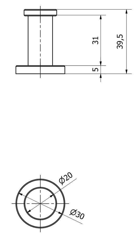 We Are Ib Rubinetti Solferino SO008CC Appendino Per Abiti Accappatoio Asciugamani Tondo Diametro Ø 20 mm Profondità 39,5 mm Installazione Parete Materiale Ottone Finitura Cromata Stile Moderno