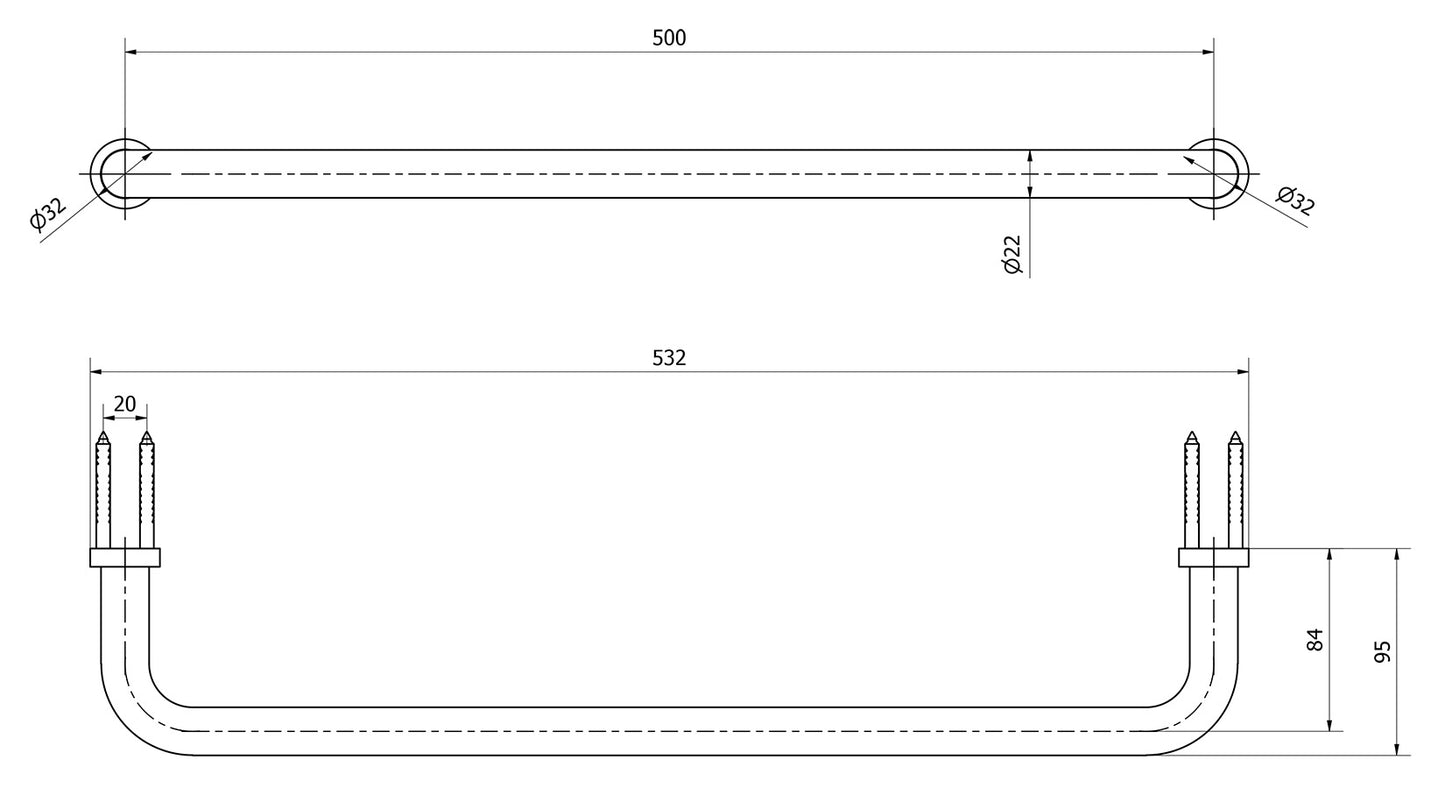We Are Ib Rubinetti Solferino SO014CC Porta Salvietta Lunghezza 532 mm Profondità 95 mm Installazione Parete Materiale Ottone Finitura Cromata Stile Moderno