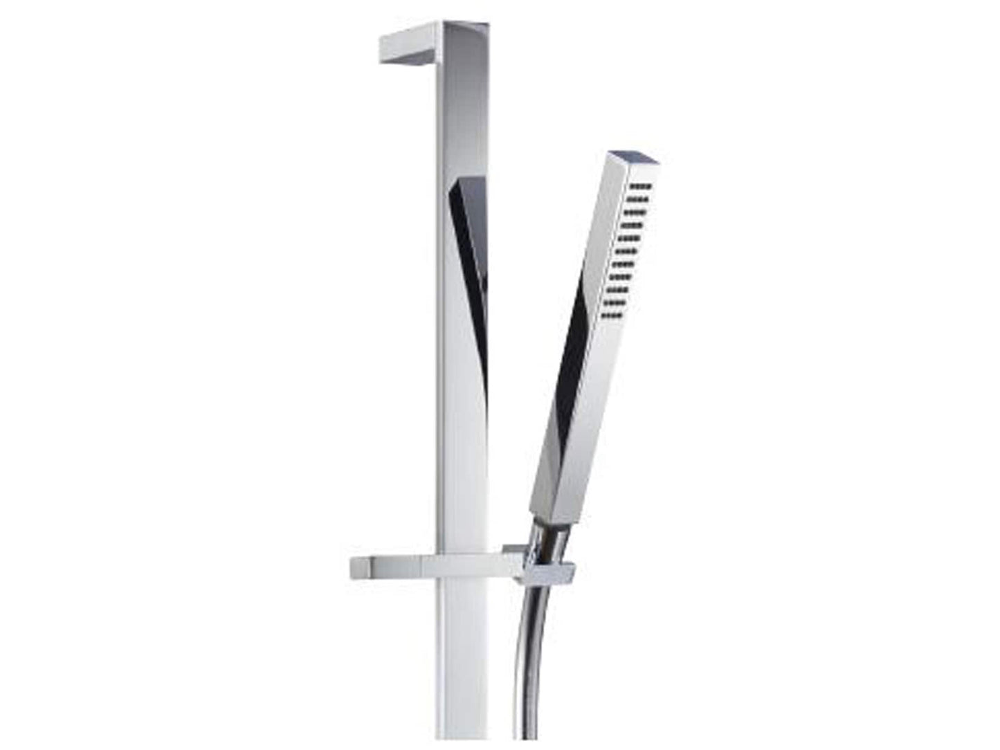 Rubinetterie Treemme SHOWERS & THERMOSTATICS Kit Saliscendi Quadro Con Doccetta In Metallo Senza Presa Acqua Finitura Cromata