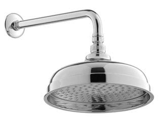 Rubinetterie Treemme 3M PICCADILLY IT 0495 CC ZZ ZZ Soffione Doccia A Parete Tondo In Metallo Diametro Ø 200 mm Anticalcare Con Braccio Doccia 303 mm Materiale Ottone Finitura Cromata