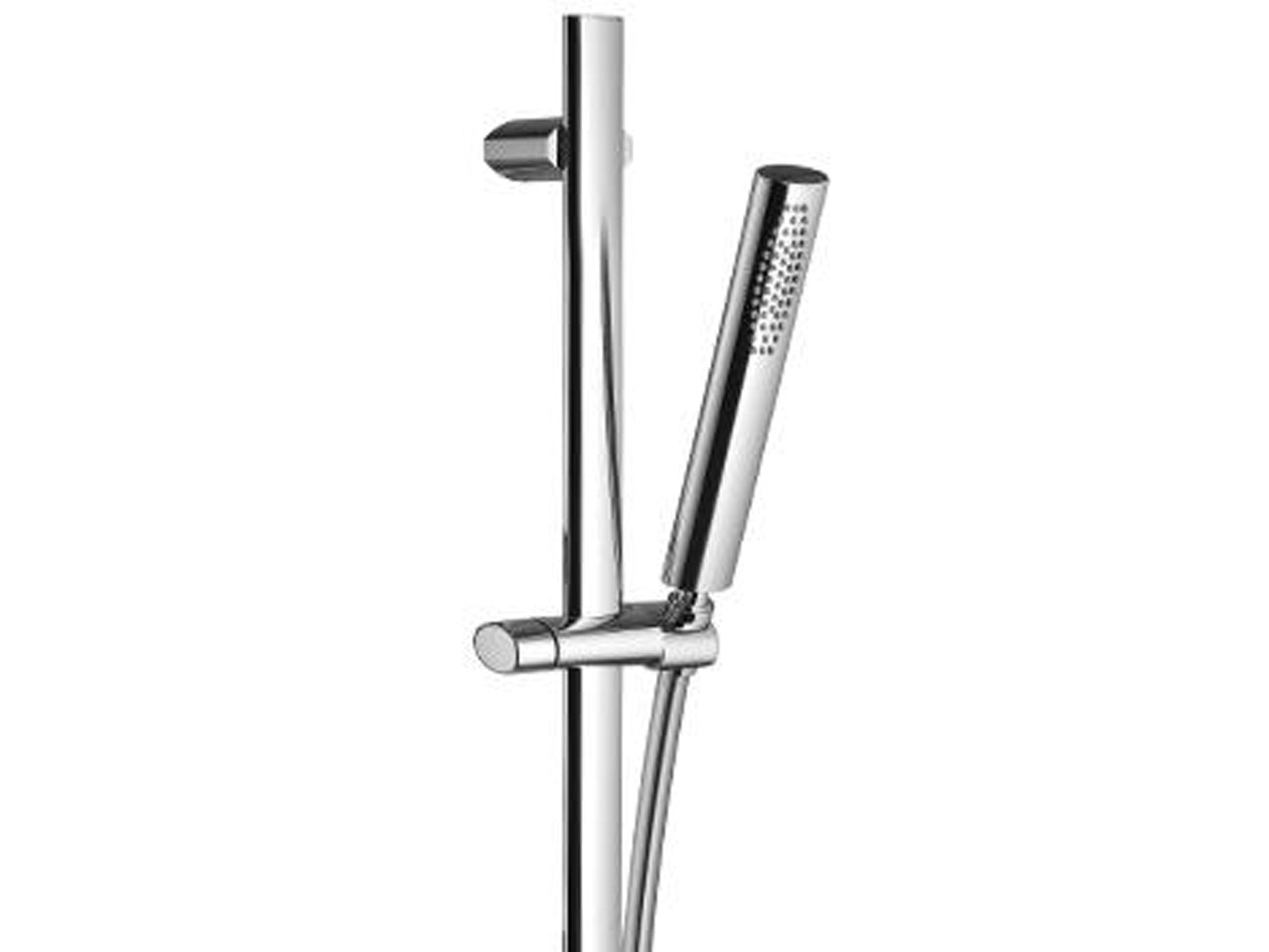 Kit Asta Saliscendi Con Doccetta In Metallo e Flessibile Senza Presa Acqua Rubinetterie Treemme Hedo' Finitura Cromata