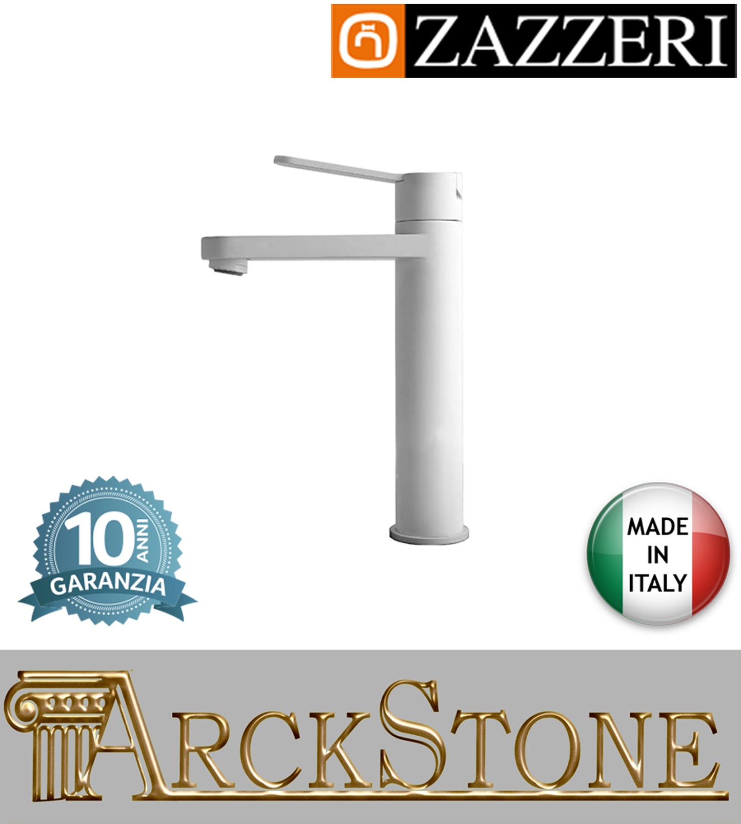 Miscelatore lavabo marca Zazzeri modello TREND X finitura ottone bianco piletta scarico automatico areatore appoggio anticalcare arredamento arredo bagno autorizzato azienda certificata garanzia 10 anni qualità made in italy
