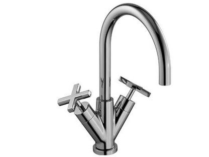 Rubinetterie Treemme Line Miscelatore Monoforo Lavabo Con Piletta Di Scarico Click - Clack E Bocca Girevole Materiale Ottone Finitura Cromata