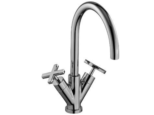 Rubinetterie Treemme KITCHEN - DESIGN Miscelatore Lavello Cucina Monoforo Stile Moderno Con Bocca Girevole Materiale Ottone Finitura Cromata