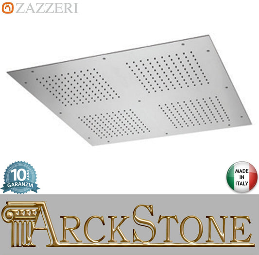 Zazzeri Rubinetterie SHIRÒ SKYRAIN Soffione Doccia A Soffitto Quadrato 800x800 mm Con Pioggia Stile Moderno Materiale Acciaio Inox Finitura Acciaio Lucido