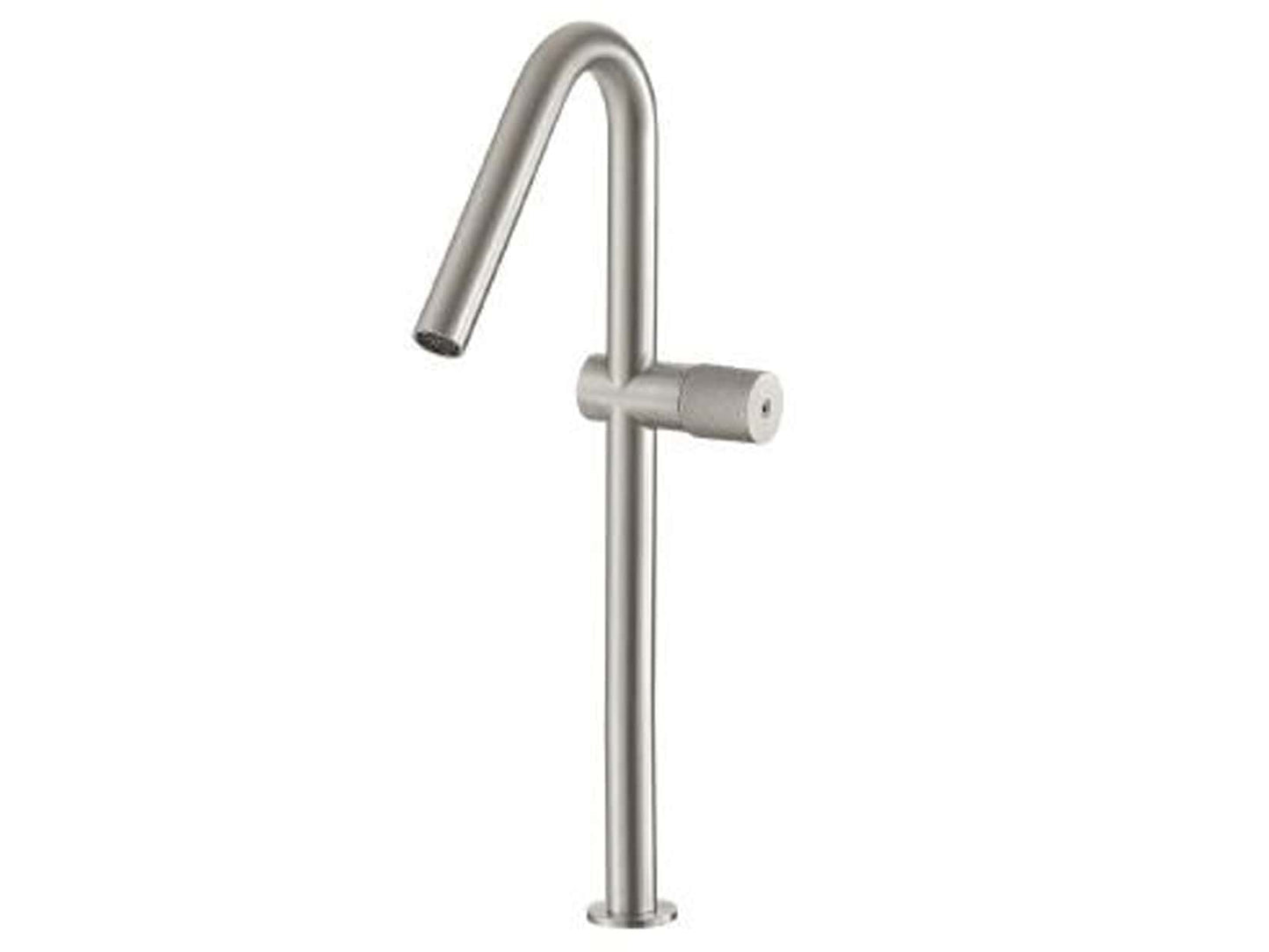 Rubinetterie Treemme 3M 22MM IT 1118 IS 2H ZZ Miscelatore Monocomando Monoforo Appoggio Lavabo 260 mm Senza Piletta di Scarico Altezza 390 mm Stile Moderno Materiale Acciaio Finitura Acciaio Spazzolato Opaco Inox