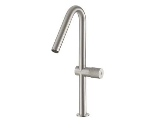 Rubinetterie Treemme 3M 22MM IT 1127 IS 2H ZZ Miscelatore Monocomando Monoforo Appoggio Lavabo 210 mm Senza Piletta di Scarico Altezza 340 mm Stile Moderno Materiale Acciaio Finitura Acciaio Spazzolato Opaco Inox