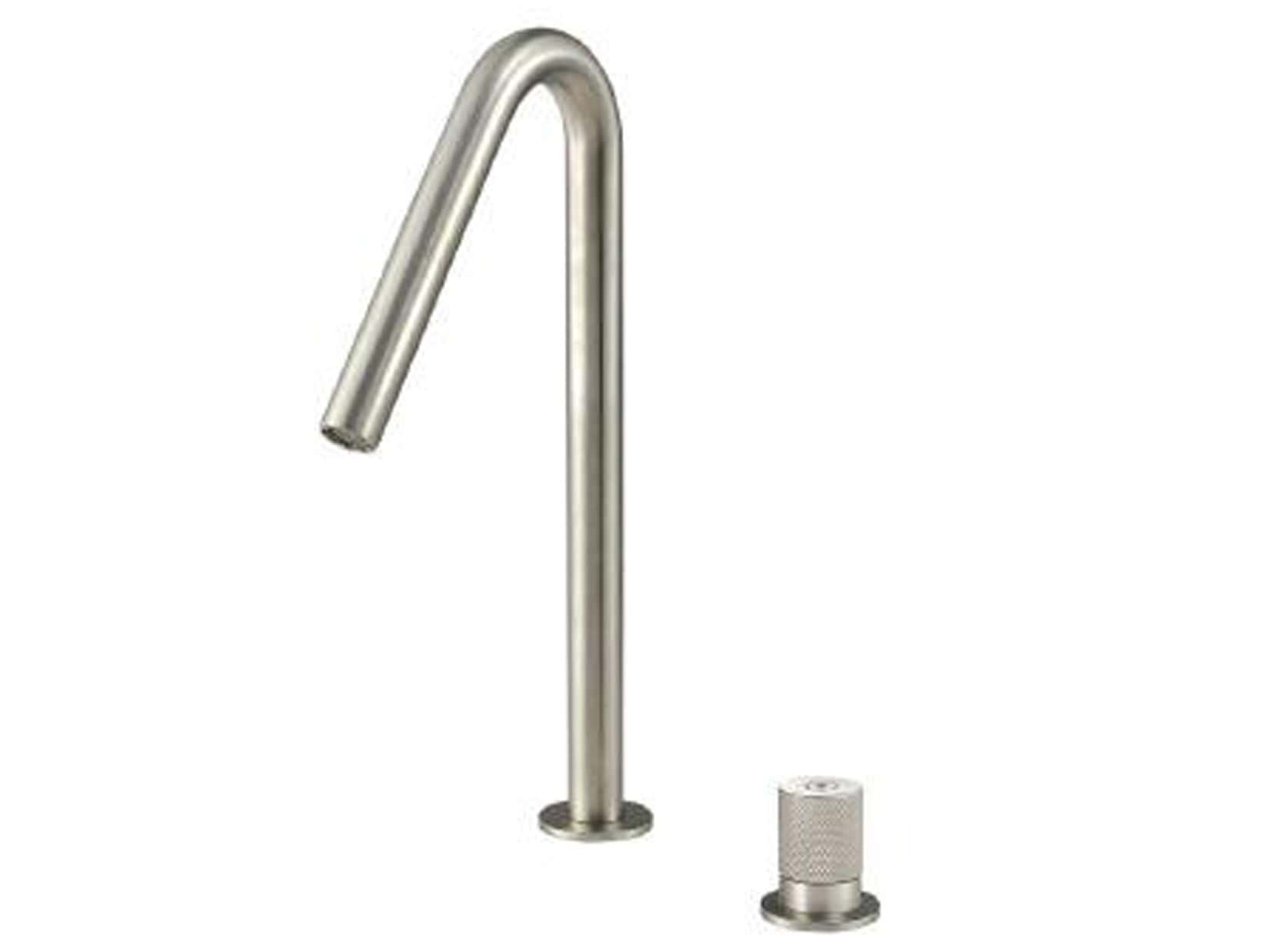 Rubinetterie Treemme 22mm IT 1133 IS 2H ZZ Gruppo Lavello Appoggio Cucina Standard 2 Fori 1 Manopola Stile Moderno Materiale Acciaio Finitura Acciaio Spazzolato Opaco Inox
