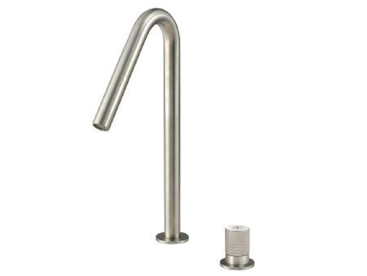 Rubinetterie Treemme 22mm IT 1133 IS 2H ZZ Gruppo Lavello Appoggio Cucina Standard 2 Fori 1 Manopola Stile Moderno Materiale Acciaio Finitura Acciaio Spazzolato Opaco Inox