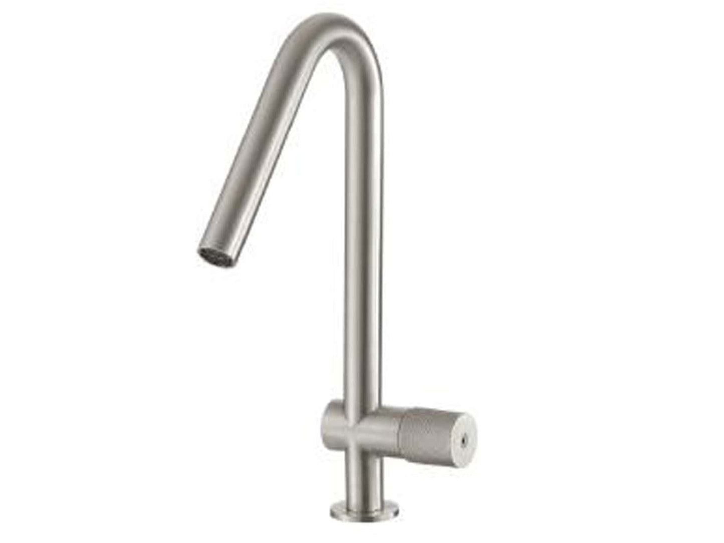 Rubinetterie Treemme 22mm IT 1134 IS 2H ZZ Miscelatore Monoforo Monocomando Appoggio Lavello Cucina Standard Stile Moderno Materiale Acciaio Finitura Acciaio Spazzolato Opaco Inox