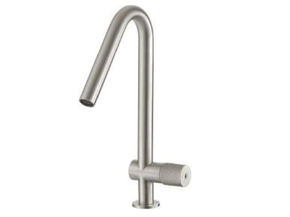 Rubinetterie Treemme 22mm IT 1134 IS 2H ZZ Miscelatore Monoforo Monocomando Appoggio Lavello Cucina Standard Stile Moderno Materiale Acciaio Finitura Acciaio Spazzolato Opaco Inox