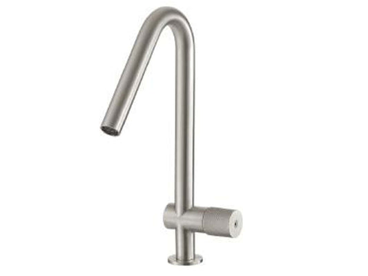 Rubinetterie Treemme 22mm IT 1134 IS 2H ZZ Miscelatore Monoforo Monocomando Appoggio Lavello Cucina Standard Stile Moderno Materiale Acciaio Finitura Acciaio Spazzolato Opaco Inox