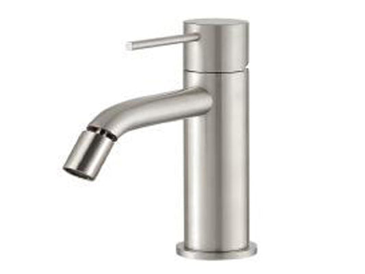 Rubinetterie Treemme 40MM Miscelatore Monoforo Monocomando Bidet Appoggio Con Areatore Orientabile Senza Piletta Di Scarico Stile Moderno Materiale Acciaio Finitura Acciaio Spazzolato Opaco Inox