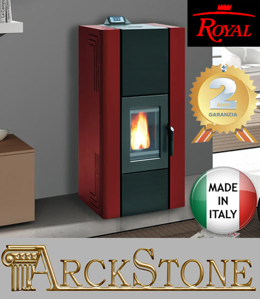 ARCKSTONE Termostufa Caldaia Acqua Pellet Royal Palazzetti Idro 240 Rosso 25,2Kw