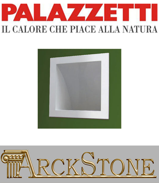 Palazzetti Bocchetta Estetica Acciaio Verniciata Bianca con collare di collegamento a tubo Flessibile Ø 14 con griglia