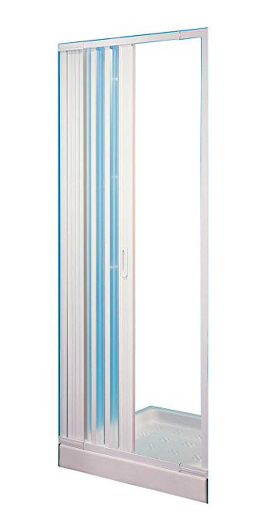 Negrari Hobby Box Doccia Riducibile 1 Lato L 90 H 184 CM Porta Nicchia Bianco Profili PVC Anta Scorrevole Reversibile Soffietto Tagliabile Accorciabile Bagno Economica Cabina Pannelli Infrangibili Antisfondamento Antiingiallimento Viti Acciaio Antiruggine