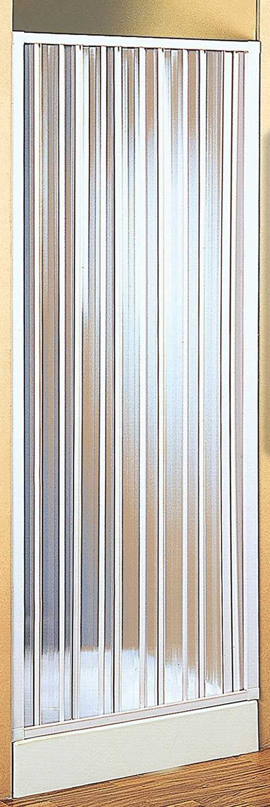 Negrari Hobby Box Doccia Riducibile Casa 1 Lato L 75 H 184 cm Porta Nicchia Bianco Profili PVC Anta Scorrevole Reversibile Soffietto Tagliabile Accorciabile Arredo Bagno Economica Cabina Pannelli Infrangibili Antisfondamento Antiingiallimento Viti Acciaio