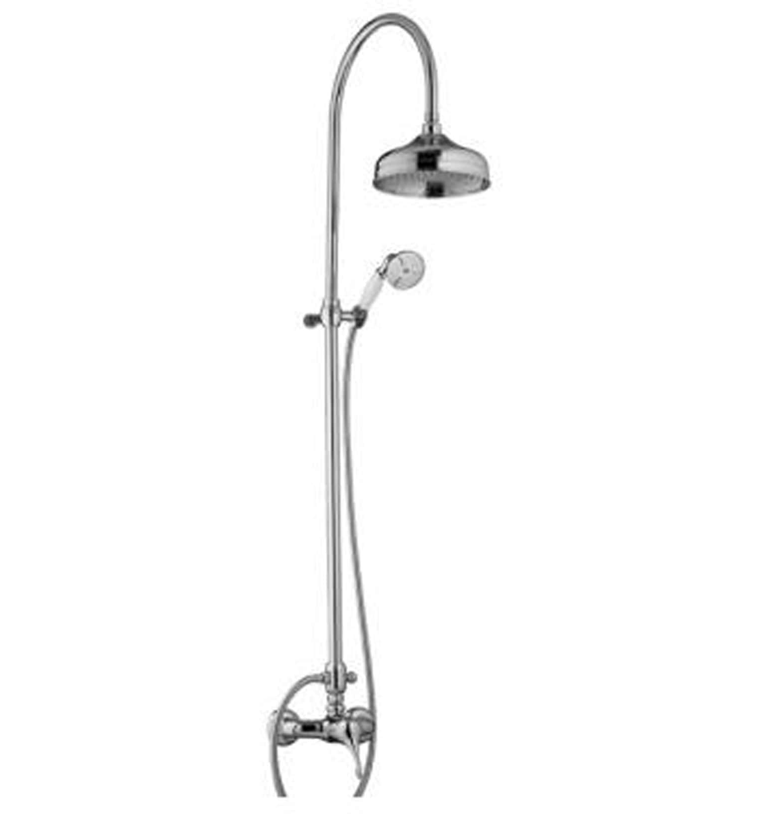 Rubinetterie Treemme PICCADILLY IT 2160 CC PY ZZ Gruppo Colonna Doccia Attrezzata Multifunzione Miscelatore Meccanico Materiale Ottone Finitura Cromata Con Doccetta E Soffione Anticalcare In Metallo Diametro Ø 200 mm