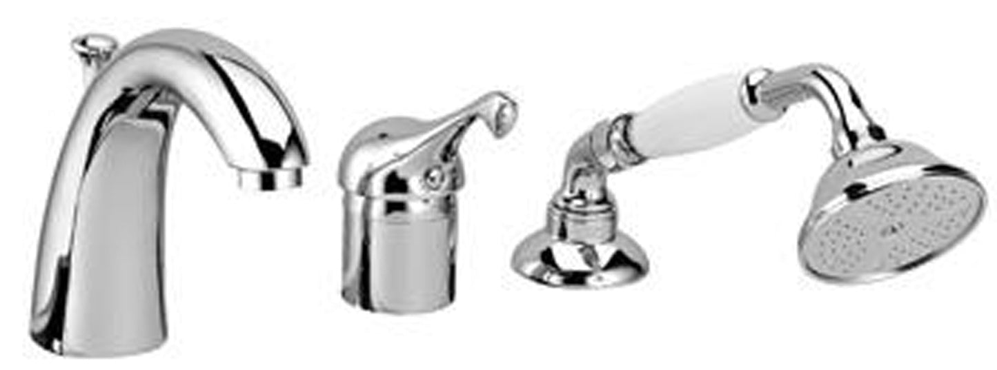 Rubinetterie Treemme PICCADILLY IT 2165 CC PY ZZ Miscelatore Batteria Bordo Vasca Tre Fori Con Doccetta In Metallo Estraibile Materiale Ottone Finitura Cromata