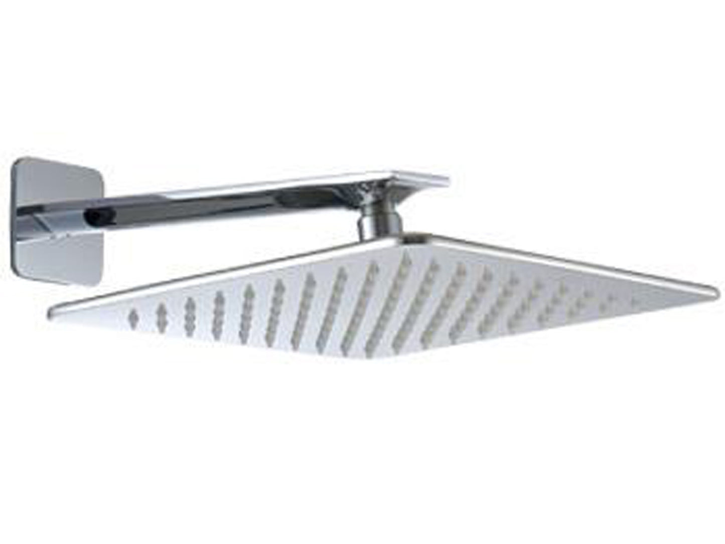 Rubinetterie Treemme Ran Soffione A Parete Quadro In Metallo Anticalcare 250x250 mm con Braccio Doccia Materiale Ottone Lunghezza 363 mm Finitura Cromata