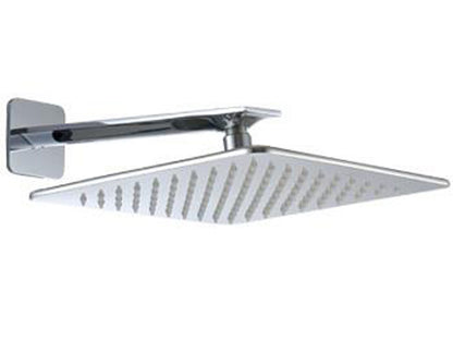 Rubinetterie Treemme Ran Soffione A Parete Quadro In Metallo Anticalcare 250x250 mm con Braccio Doccia Materiale Ottone Lunghezza 363 mm Finitura Cromata