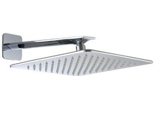 Rubinetterie Treemme Ran Soffione A Parete Quadro In Metallo Anticalcare 250x250 mm con Braccio Doccia Materiale Ottone Lunghezza 363 mm Finitura Cromata