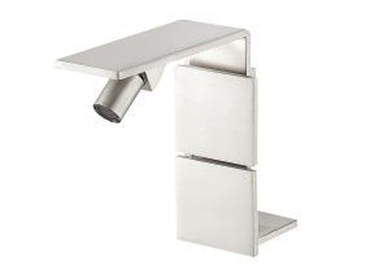 Rubinetterie Treemme 3M 5mm IT 2524 IS 5F ZZ Miscelatore Monoforo Bidet Appoggio Senza Piletta Di Scarico 2 Leve Stile Moderno Materiale Acciaio INOX Finitura Acciaio Spazzolato