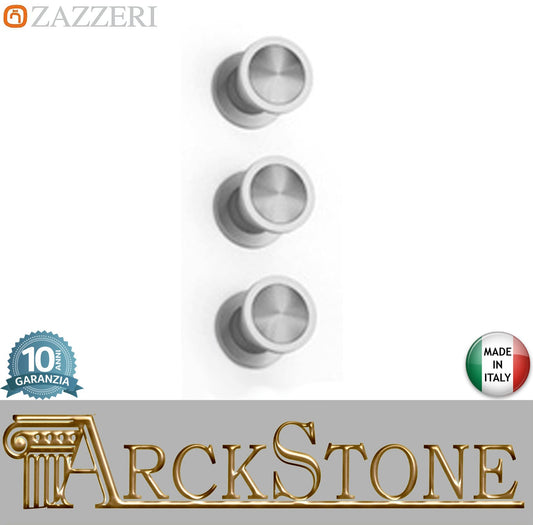 Zazzeri Rubinetterie JK21 Mono Miscelatore Gruppo Doccia Termostatico Incasso A Muro CONFORT 2 Vie 3 Fori Monocomando Stile Moderno Materiale Acciaio Inox Finitura Acciaio Spazzolato