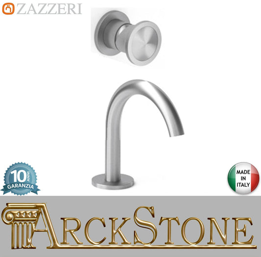 Zazzeri Rubinetterie JK21 Mono Miscelatore Bidet Appoggio 2 Fori Monocomando Senza Piletta Di Scarico Stile Moderno Materiale Acciaio Inox Finitura Acciaio Spazzolato