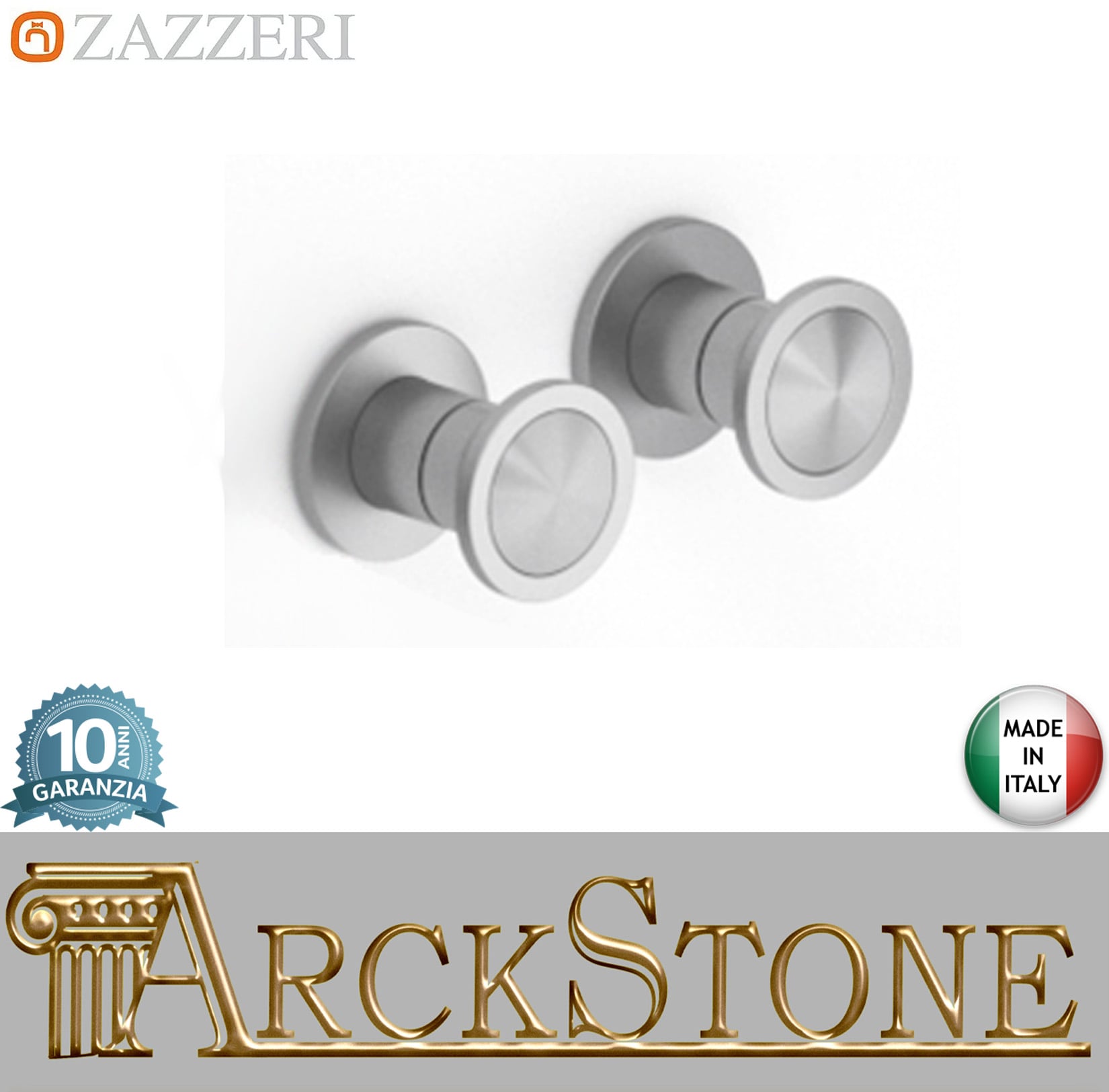 Zazzeri Rubinetterie JK21 Mono Miscelatore Doccia Meccanico Incasso A Muro Con Deviatore A 3 Vie 2 Fori Monocomando Stile Moderno Materiale Acciaio Inox Finitura Acciaio Spazzolato