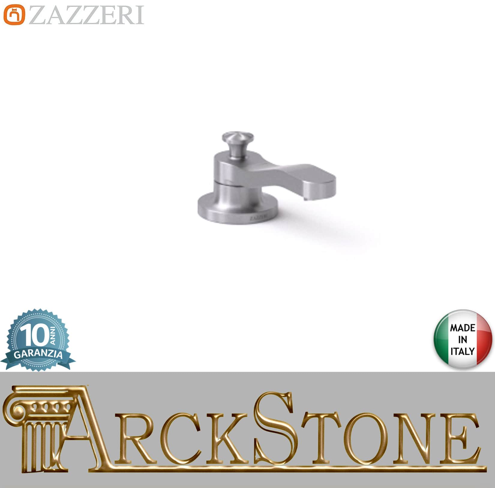 Zazzeri Rubinetterie JK21 Collo Girevole Lavabo / Bidet Da Piano Monoforo Monocomando L110 x H45 mm Senza Piletta Di Scarico Stile Moderno Materiale Acciaio Inox Finitura Acciaio Spazzolato