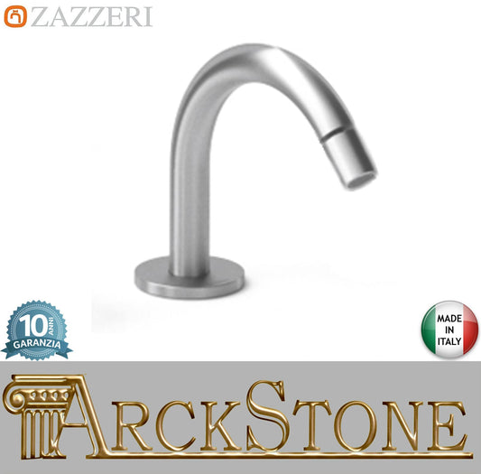 Zazzeri Rubinetterie JK21 Mono Bocca Getto D'erogazione Girevole Bidet Appoggio Da Piano Monoforo Lunghezza 150 mm Altezza 150 mm Uscita Acqua Getto Stile Moderno Materiale Acciaio Inox Finitura Acciaio Spazzolato