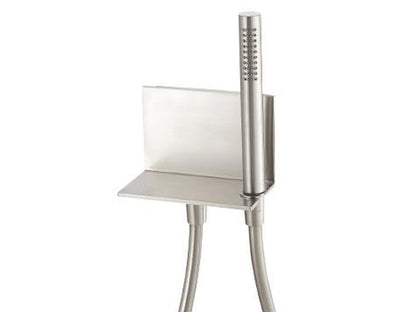 Rubinetterie Treemme SHOWERS Kit Gancio Supporto Appoggio Flessibile In PVC E Doccetta Tonda Inox Materiale Acciaio Finitura Acciaio Spazzolato Opaco Inox