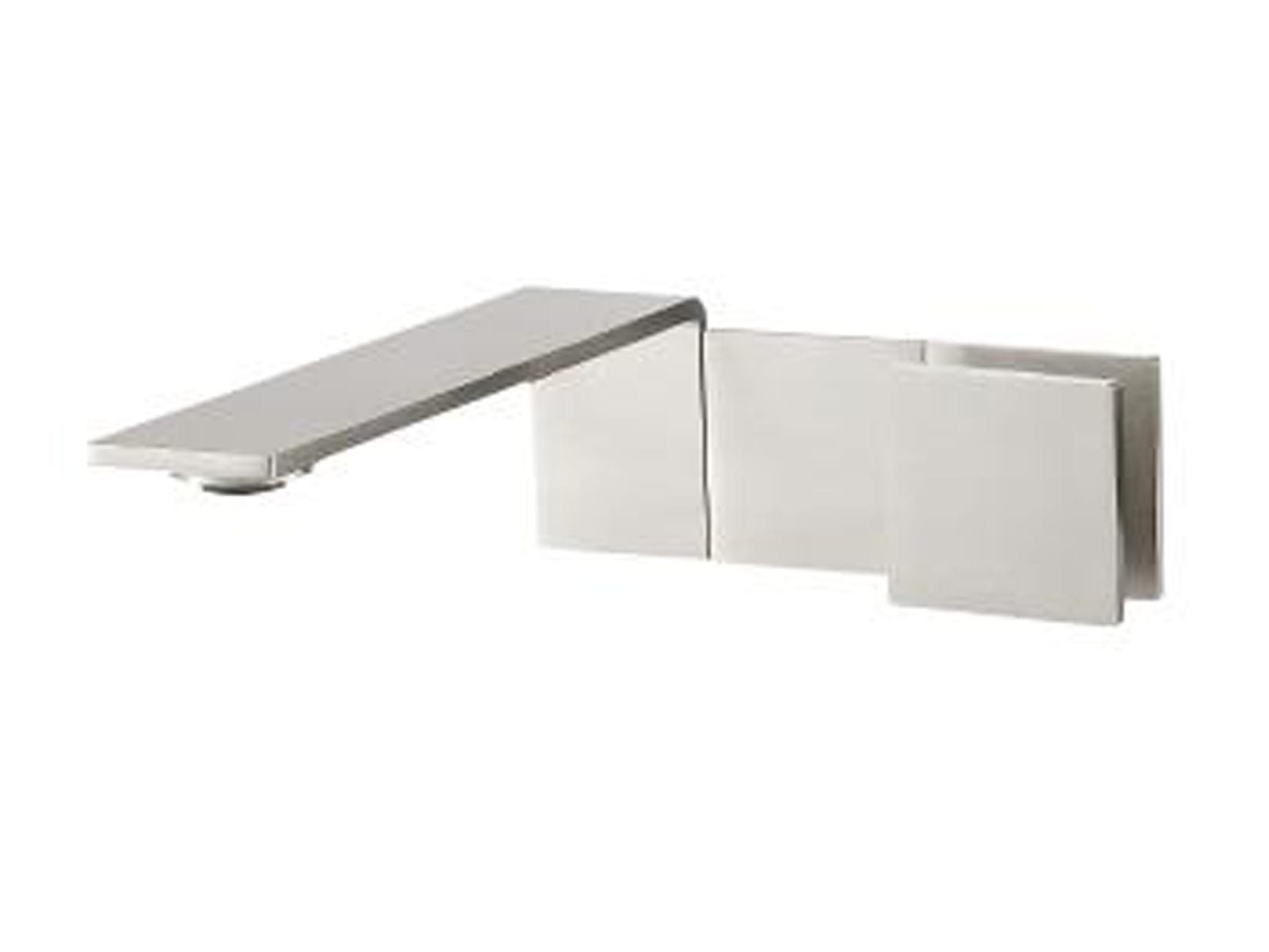 Rubinetterie Treemme 3M RWIT 2851 IS 96 + RWIT 2851 ZZ 98 5mm Miscelatore Monocomando Lavabo Incasso A Muro 170 mm Areatore Orientabile 3 Fori Con Piastra Stile Moderno Materiale Acciaio Inox Finitura Spazzolata Inox