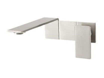 Rubinetterie Treemme 3M 5mm RWIT 2851 IS 97 + RWIT 2851 ZZ 98 Miscelatore Monocomando Lavabo Incasso A Muro 170 mm Areatore Orientabile 3 Fori Con Piastra Stile Moderno Materiale Acciaio Inox Finitura Spazzolata Inox