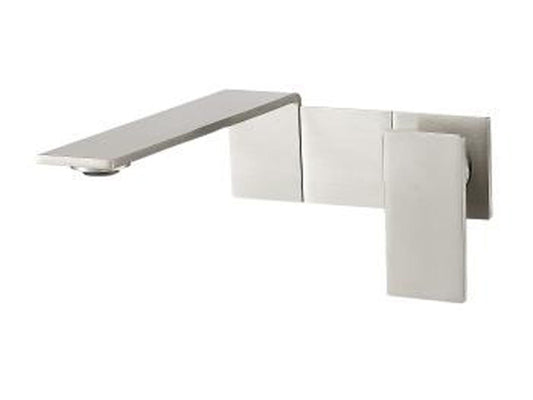 Rubinetterie Treemme 3M 5mm RWIT 2851 IS 97 + RWIT 2851 ZZ 98 Miscelatore Monocomando Lavabo Incasso A Muro 170 mm Areatore Orientabile 3 Fori Con Piastra Stile Moderno Materiale Acciaio Inox Finitura Spazzolata Inox