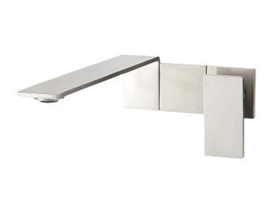 Rubinetterie Treemme 3M 5mm RWIT 2852 IS 97 + RWIT 2851 ZZ 98 Miscelatore Monocomando Lavabo Incasso A Muro 230 mm Areatore Orientabile 3 Fori Con Piastra Stile Moderno Materiale Acciaio Inox Finitura Spazzolata Inox