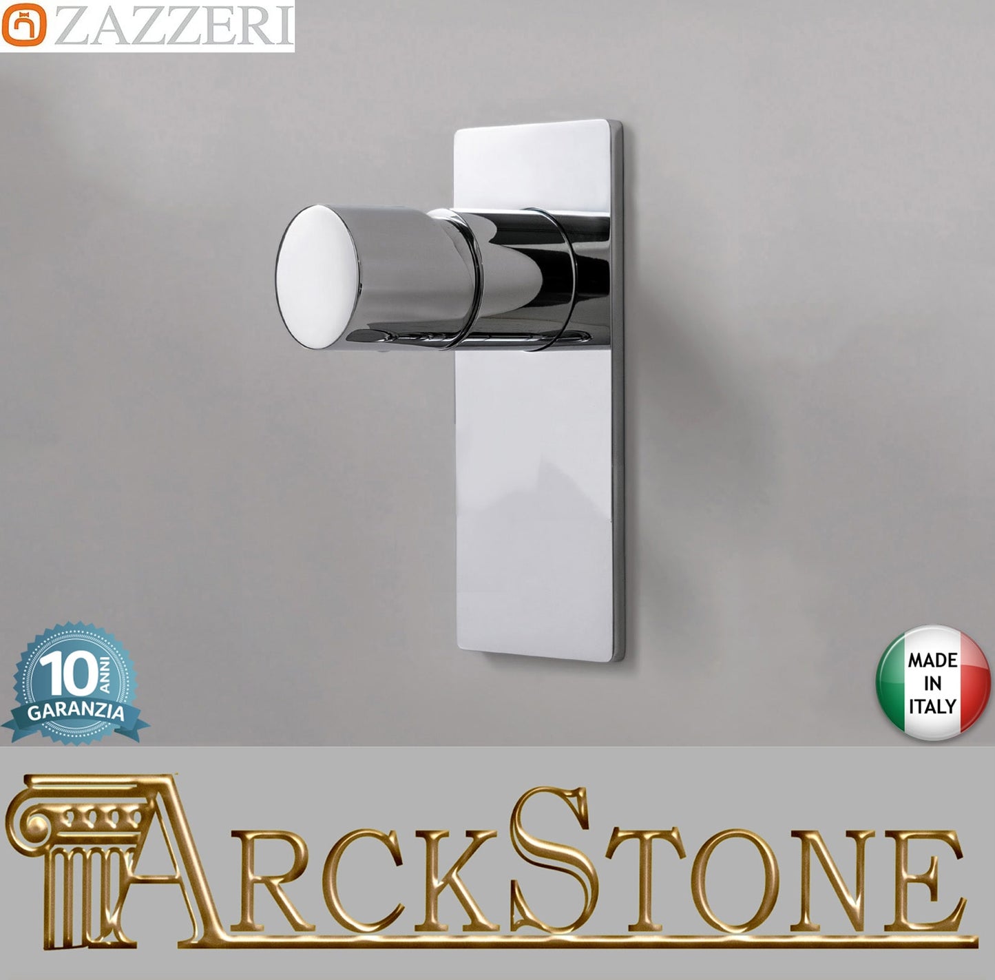 Zazzeri Rubinetterie TREND X-ONE Miscelatore Doccia Meccanico Incasso A Muro 1 Via Monoforo Monocomando Con Piastra Stile Moderno Materiale Ottone Finitura Cromato