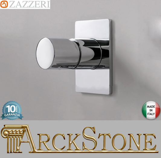 Zazzeri Rubinetterie TREND X-ONE Miscelatore Doccia Meccanico Incasso A Muro Borchia Piccola 1 Via Monoforo Monocomando Stile Moderno Con Piastra Materiale Ottone Finitura Cromato